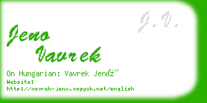 jeno vavrek business card